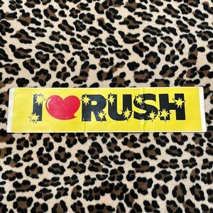 Vintage I Love RUSH Sticker ⭐️ Decal 70s 80s Rock & Roll Music Canada Metal